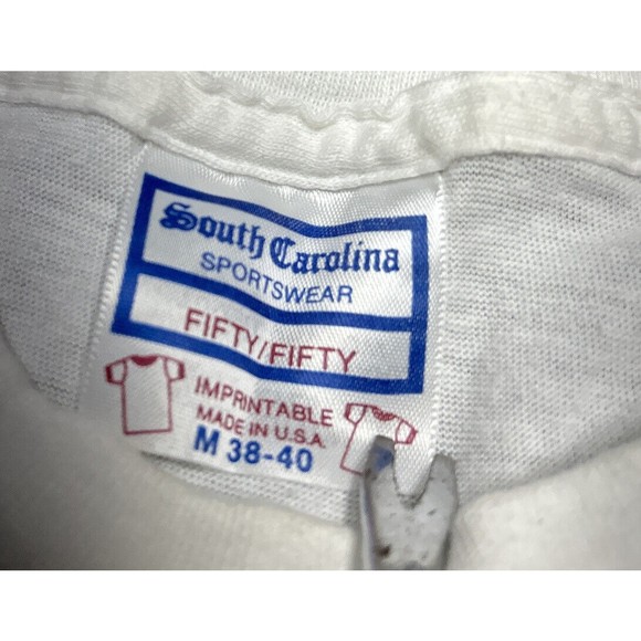 Vintage 1986 Hands Across America Single Stitch White Promo T-Shirt Size Medium - Picture 7 of 10